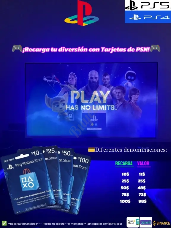 Saldo para PlayStation - Recarga Rápida 🎮⚡